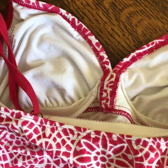 Athleta Pink and White Tankini Top Size 36C - Picture 6 of 9